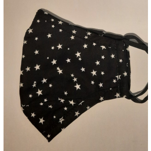 Adult facemask black with white stars