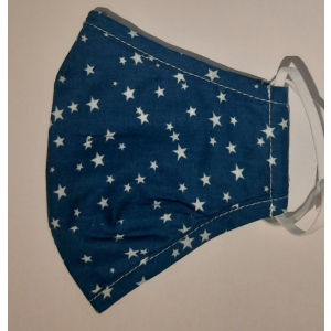 Adult facemask bluegreen with white stars