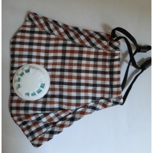 Adult mask vent brown check1 (Custom)
