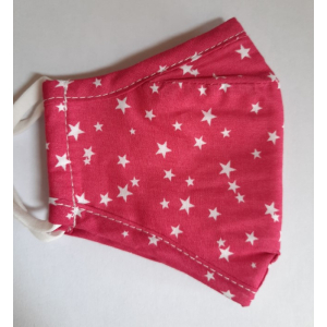 child 3 layer cotton mask pink with stars (Custom)