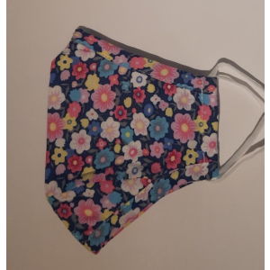navy with small flowers facemask