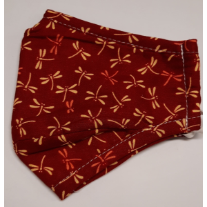 red with insect print