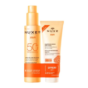 Nuxe High Protection Sun Spray SPF50 for Face & Body Plus Free After-Sun & Body Shampoo
