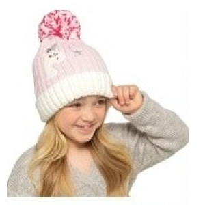Girls Unicorn Cable Knit Hat
